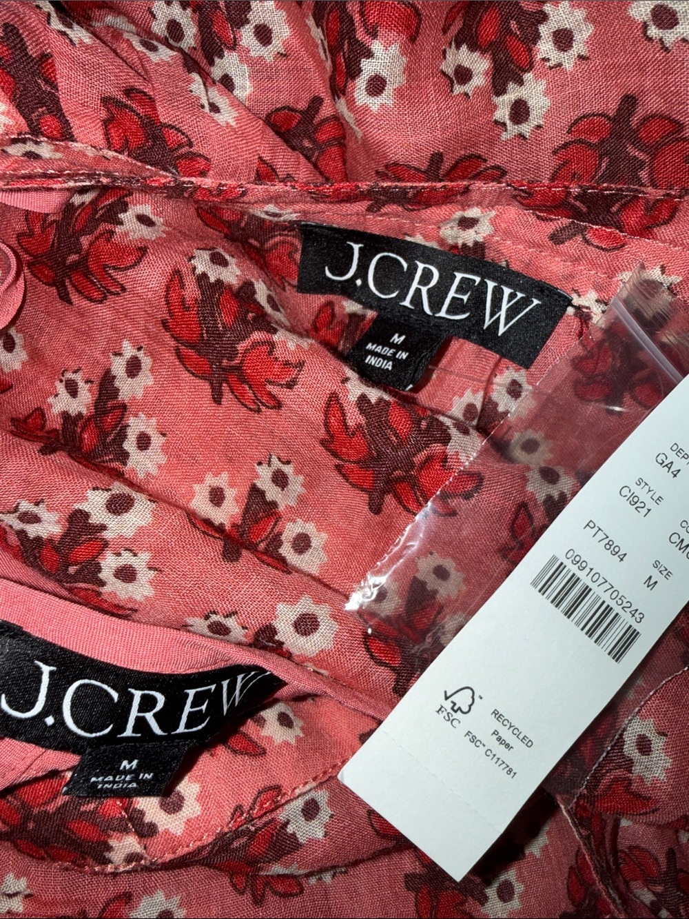 J. Crew Cabana Mini Dress in Block Print Ramie NWT Size Medium - Picture 2 of 7